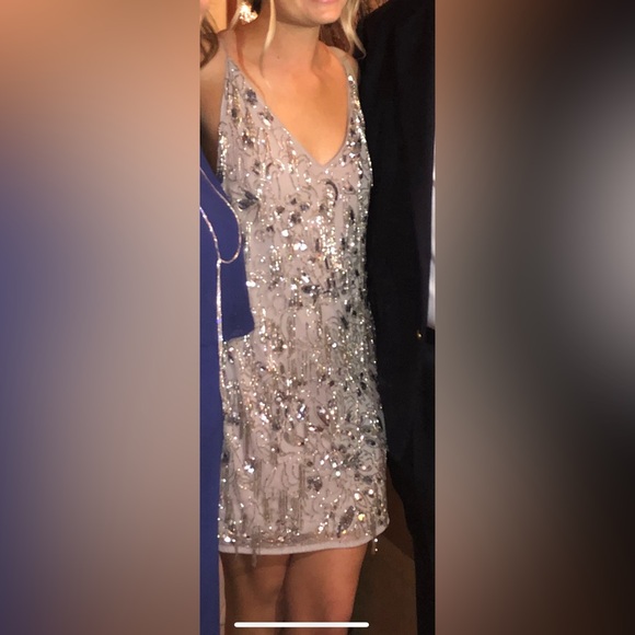 ASOS silver beaded dresss - only worn once! - Picture 1 of 5